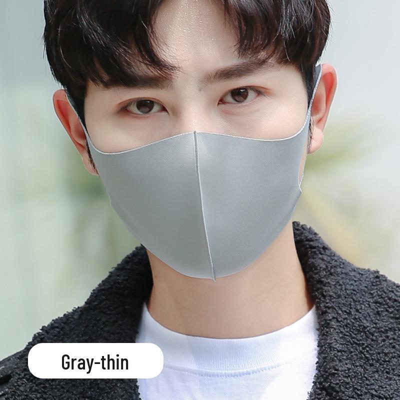 3D черная маска из ледяного шелка: Женский дышащий, пыленепроницаемый, моющийся, солнцезащитный с нанесенным логотипом - Подходит для всех сезонов.