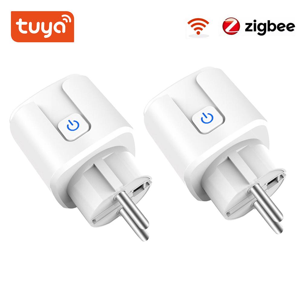 20a Zigbee Smart Plug EU Smart Socket Беспроводная розетка с функцией мониторинга мощности Голосовое управление через Alexa Google Home