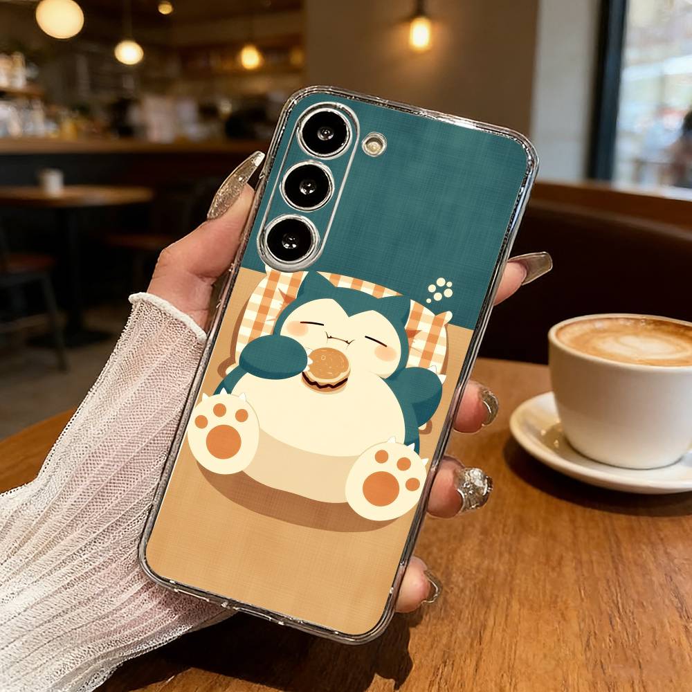 Cute S-Snorlax-x Sleep Phone Case For Samsung S25,S24,S21,S22,S23,S30,Ultra,S20,Plus,Fe,Lite Transparent Cover