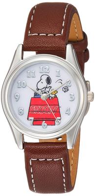 Часы Snoopy Analog Водонепроницаемый кожаный ремешок WW18096SN Коричневый [ALIAS] Женские [Товар]