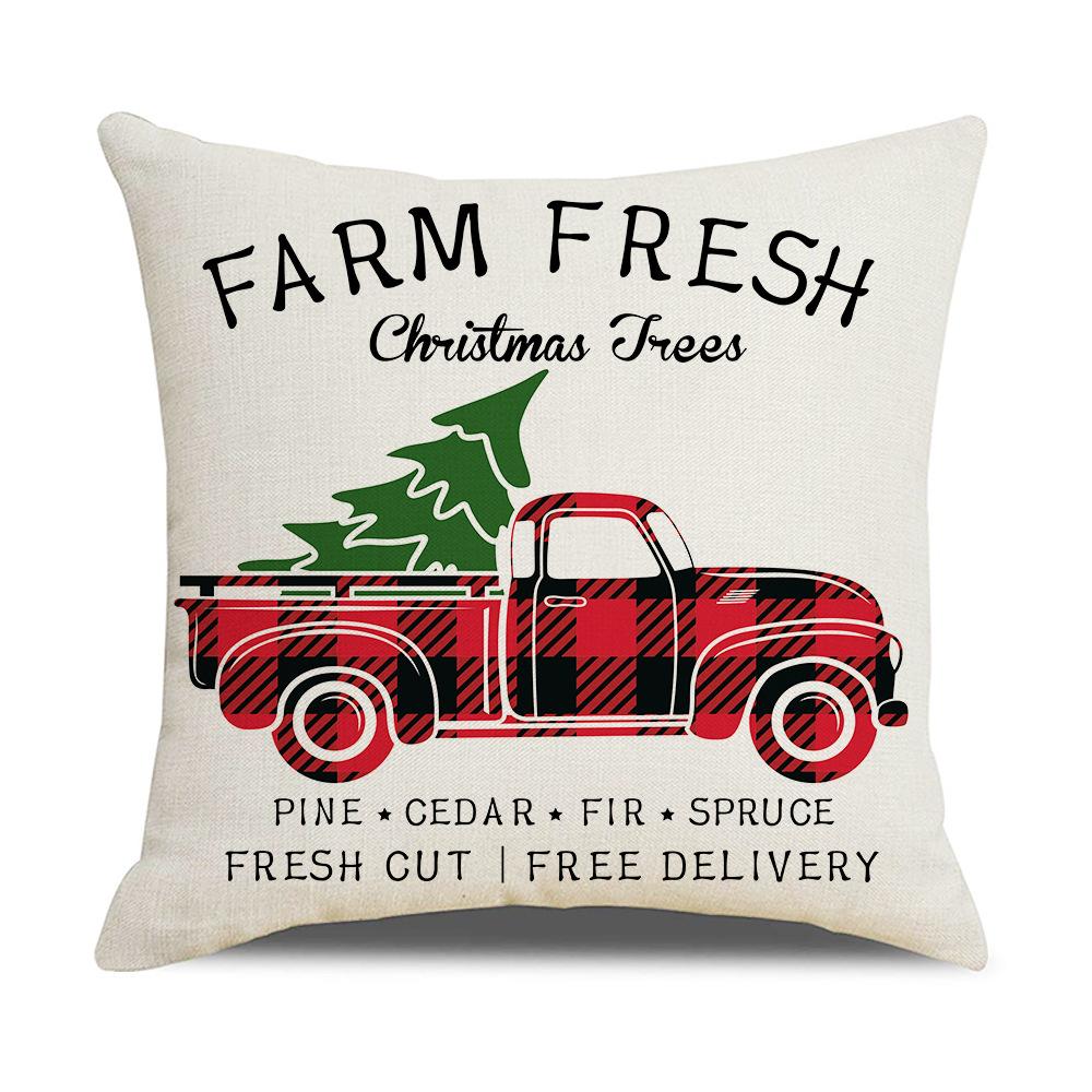 Красная клетчатая рождественская льняная наволочка для подушки Новый дом Наволочка для диванной подушки Наволочка