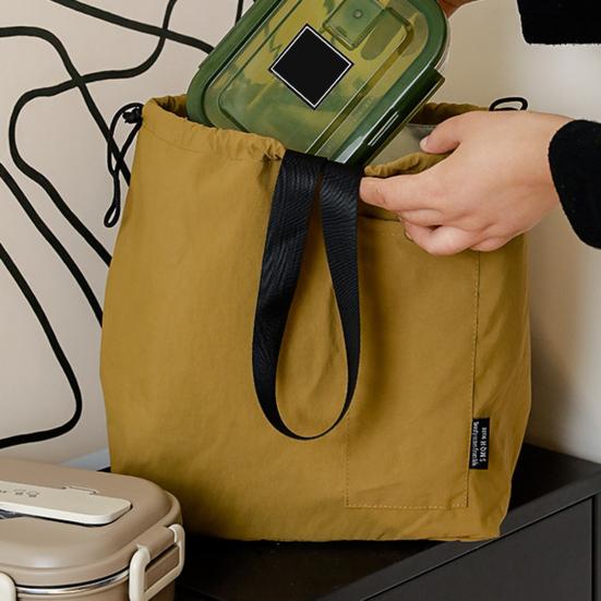 Изолированная сумка для ланча, большая вместимость, водонепроницаемая, износостойкая, с завязками, портативная, термоизолированная, для пикника, хранения, сумка-бенто