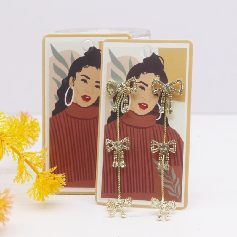 50pcs 5x9cm Earrings Cards Paperboard Jewelry Newest Arrived Popular Display Cardboard Hot Sale Fashion Design Delicate Cards