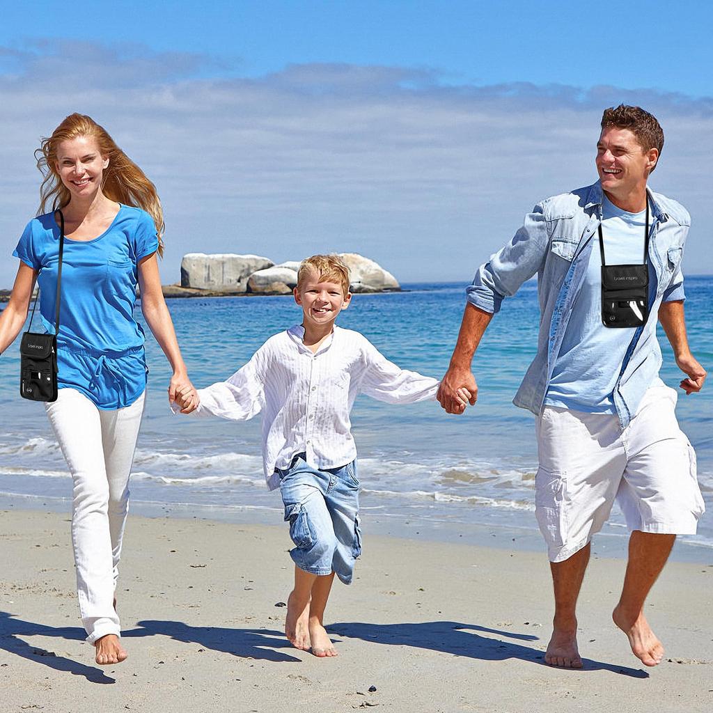 Паспорт паспорт висящий от безопасности большой заграничный паспорт безопасность паспорт удобный черный [travel inspira] чехол, чехол, шея, анти-скимминг,