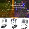 LED Solar Santa Pentagram Waterfall String Lights - Copper Wire Star Fairy Lights for Christmas Tree & Courtyard Decorations
