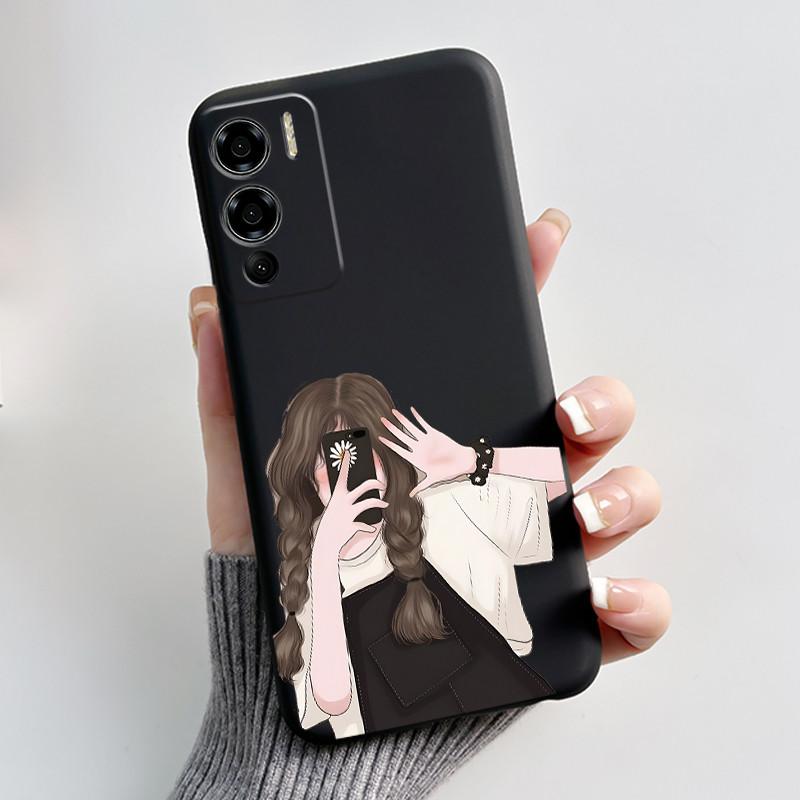 Case For Doogee N60 Pro Phone Case Luxury Cute Love Heart Rabbit Cartoon Funny Cover Black TPU Soft Silicone Protective Casing