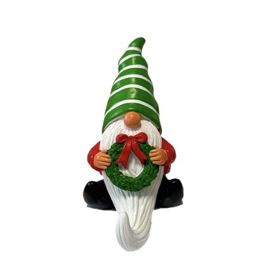Christmas Gnome Figurine Cartoon Sitting Faceless Dwarf Resin Statue Sculpture Home Office Desktop Decoration Ornament