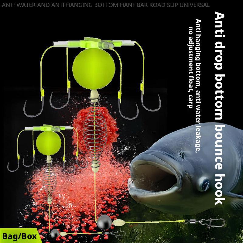 Trap Fishing Hook String Hook Fishing Bait Cage Fishing Set Line Group Feeder Sinker Float Anti Winding Fishing Spring Bait Cage