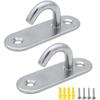 For 2 Pcs Stainless Steel Ceiling Hook, Heavy-duty Oval Opening Pad Eye Plate Anchor, Heavy-duty Screw Wall Mounted Hook