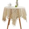 Aestheticism Big Rhombic American Classic Tablecloth With Hollowed Out Crochet Tablecloth Supports