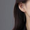 925 Sterling Silver Strip Long Tassel Earrings for Women Box EarLine Wedding Party Jewelry New Arrival