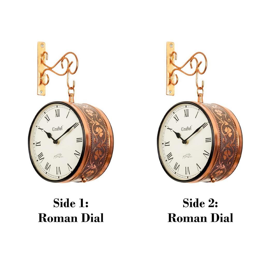 Металлические двухсторонние винтажные настенные часы для гостиной, дома и офиса