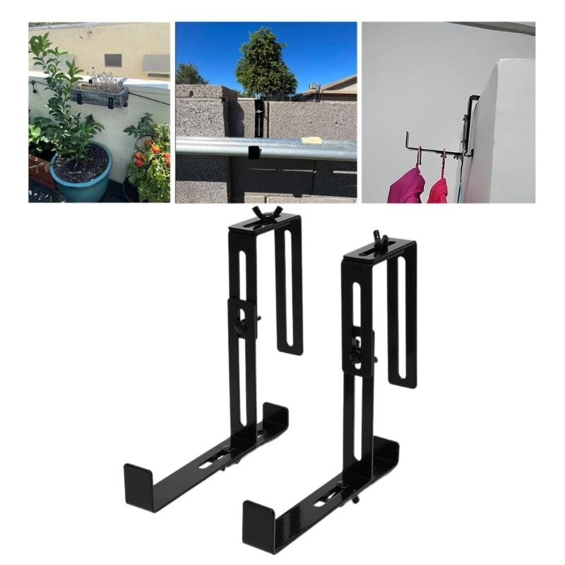 2 шт. кронштейны для цветочных горшков, регулируемые кронштейны для цветочной коробки, кронштейны для оконной коробки, уличный крючок для цветочных горшков для забора, сада