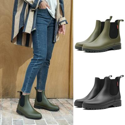 Женские короткие резиновые сапоги 2025 модные новые низкие водонепроницаемые туфли легкие противоскользящие резиновые сапоги