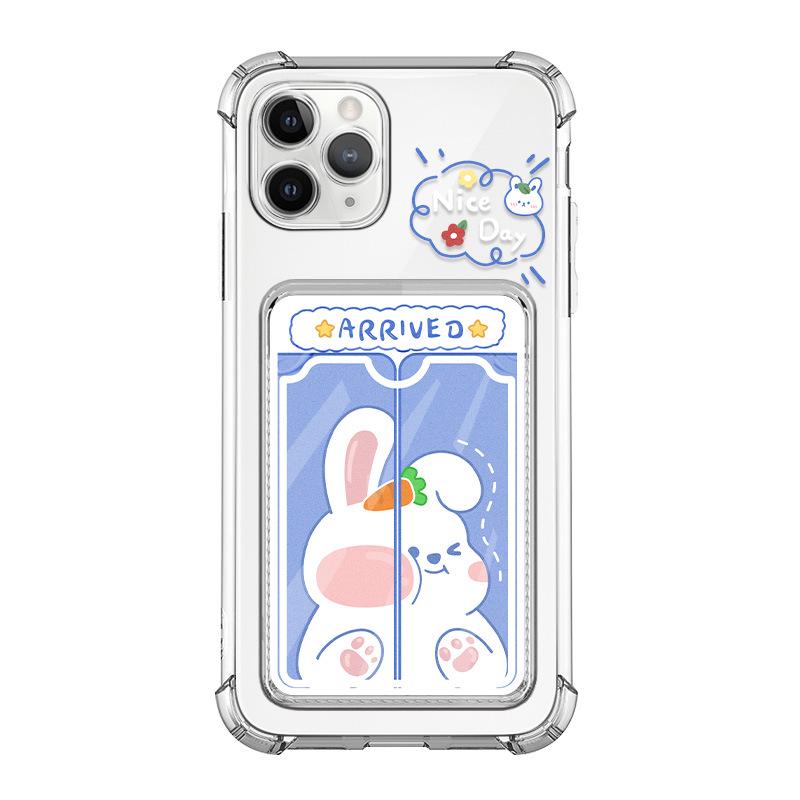 Zhitai Cute Cartoon Card Holder Case for iPhone X/XS, 6/7/8, 14/15/16, Pro Versions.