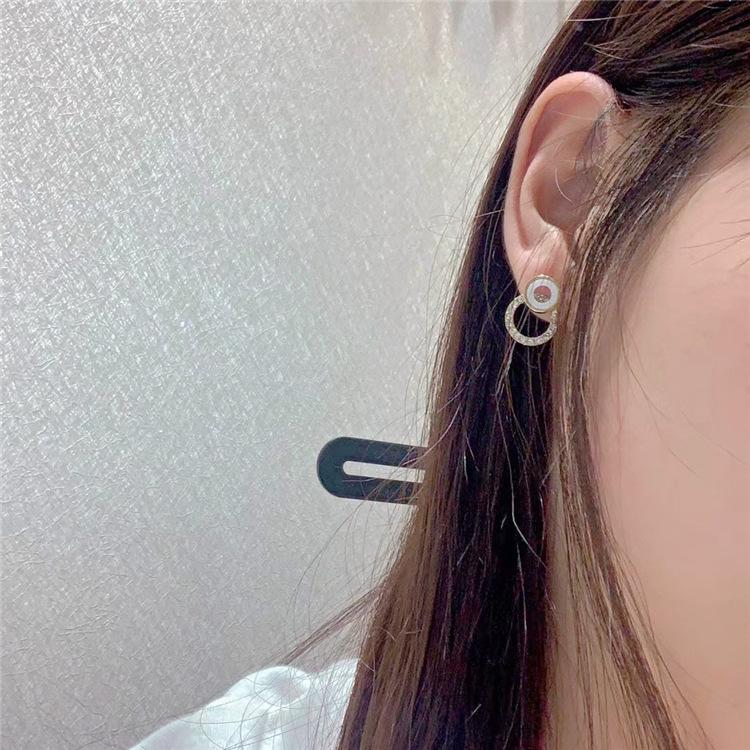 Двойные серьги-клипсы со стразами без пирсинга, простые и свежие для женщин