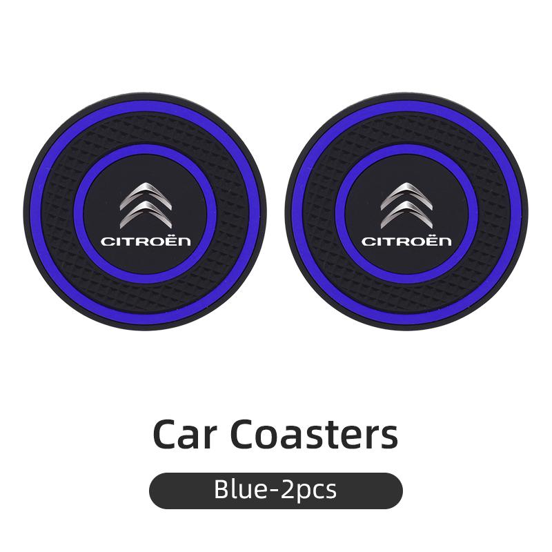 Silicone Double Ring Car Cup Mat Anti-Slip Insert For Citroen C4 C3 C5 C1 C2 Berlingo Celysee Cactus Picasso Aircross Saxo Grand XV6