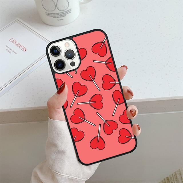 Чехол для телефона с красными леденцами для iPhone 17 Air 13 12 14 15 16 Чехол для Apple 14 15 16 Pro Max 6S Plus Coque