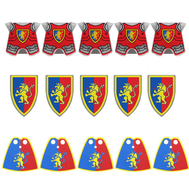 MOC Medieval Building Blocks Soldier Figures Weapons Accessories Armor Shield Flag Transport Ox Horse Mini Brick Toy Gift X010