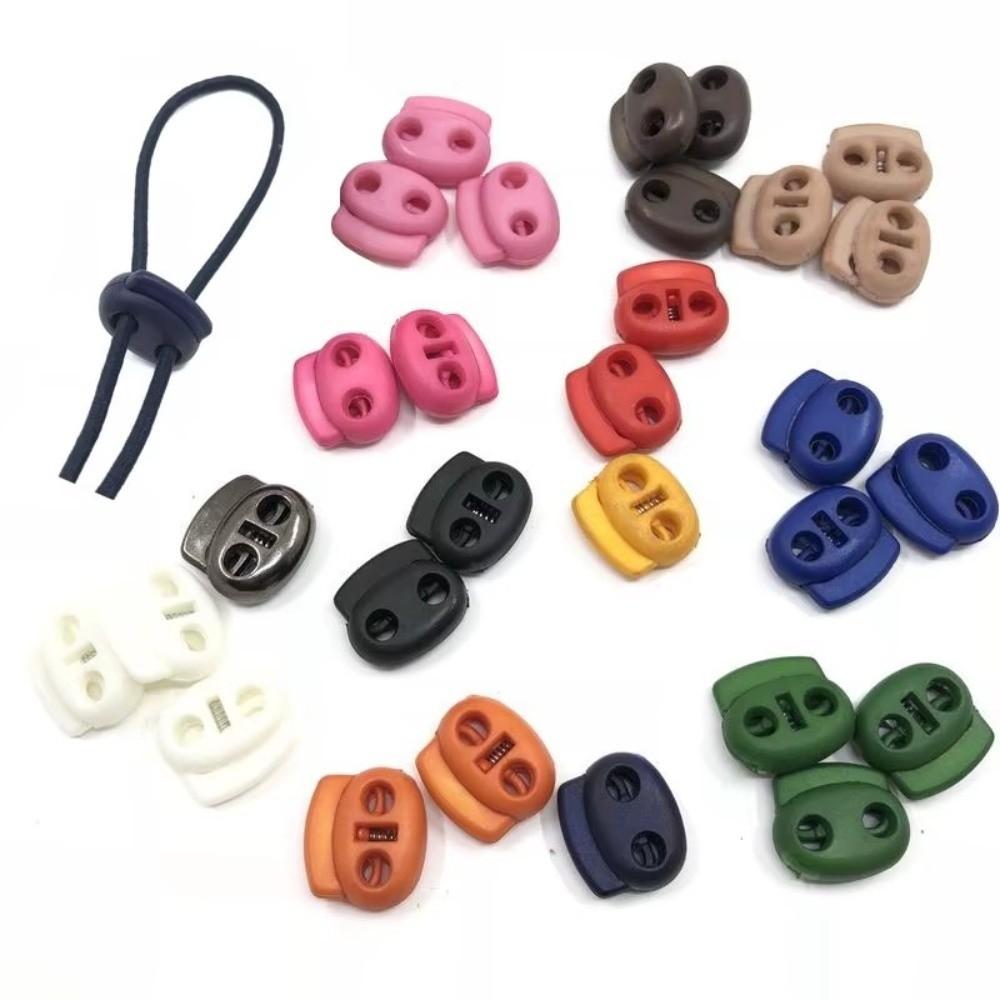 10Pcs Two Hole Cord Lock Spring Mechanism Adjustable Bean Toggle Clip Clip Shoelace Accessorie For Sportswear/Shoes/Elastic Band