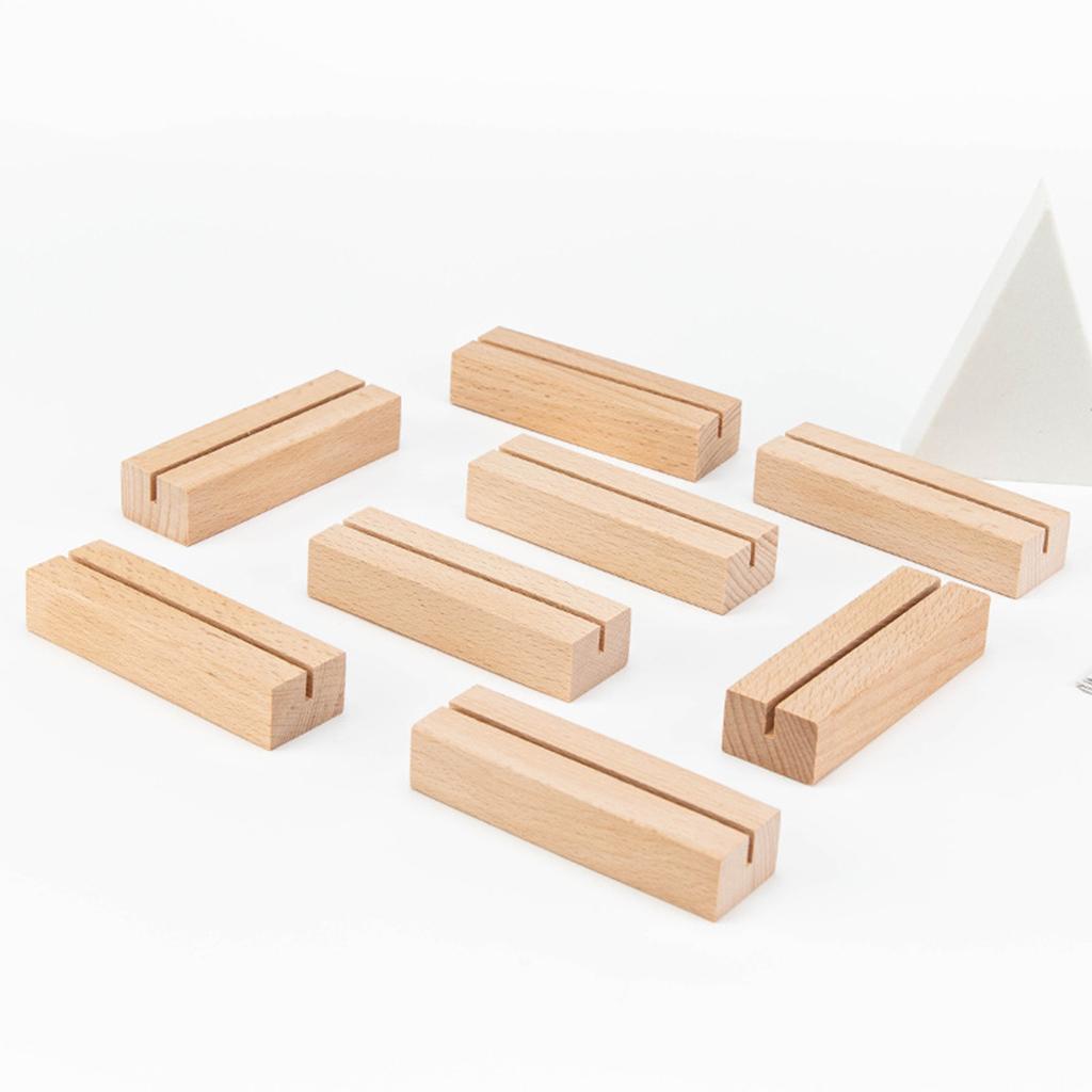 10 PCS Wooden Place Card Holders Wood Table Number Stands Picture Holder Acrylic Sign Holders for Wedding Dinner Party