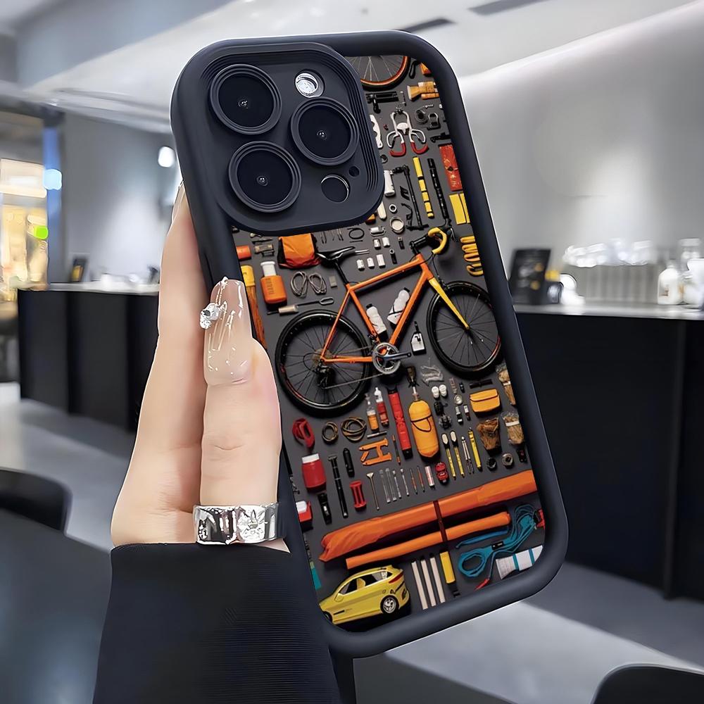 Разборный чехол для телефона с рисунком велосипеда для iPhone 17 16 15 14 13 12 11 Pro/Max/Plus противоударная задняя крышка