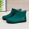 New Fashionable Women's Low-tube Rain Boots Warm and Non-slip Short Tube Water Shoes Beef Tendon Sole Wear-resistant Adult Water Shoes