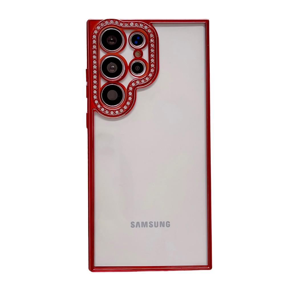 Чехол для мобильного телефона Samsung S24ultra с гальваническим покрытием из страз, прозрачный, подходит для S23plus, полностью устойчив к падениям, из ТПУ с инкрустацией бриллиантами