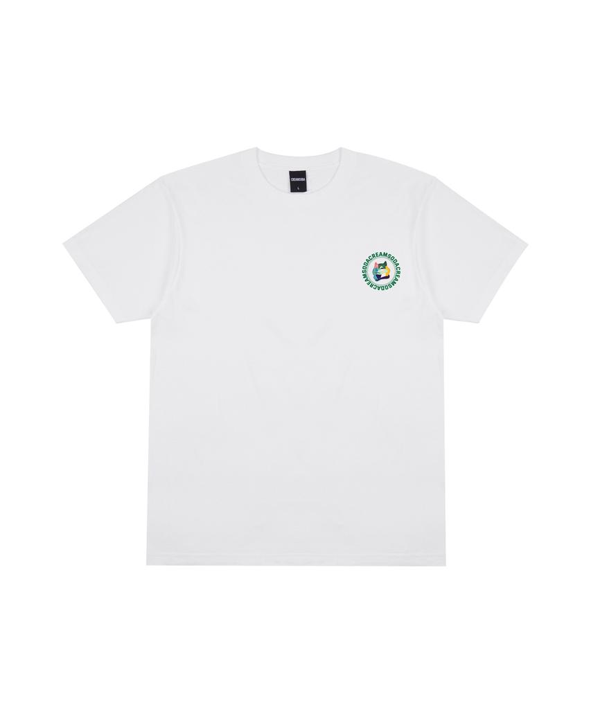 CREAM SODA LAB Front Small Logo Multi-Pakku Short Sleeve T-Shirt White