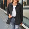 Женская мода повседневная свободная куртка-кардиган с длинным рукавом на пуговицах
