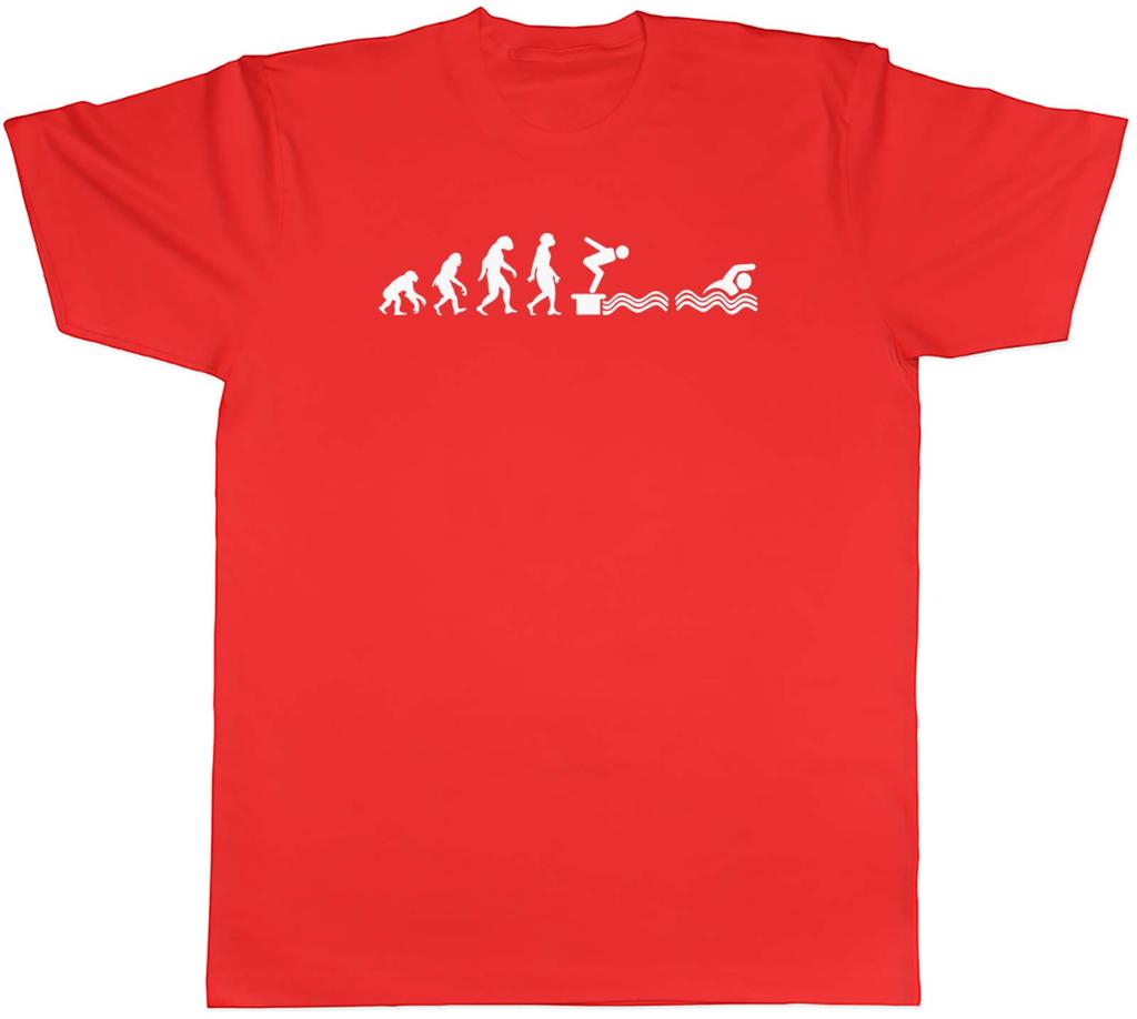 Evolution of Swimming Mens Unisex TShirt Tee