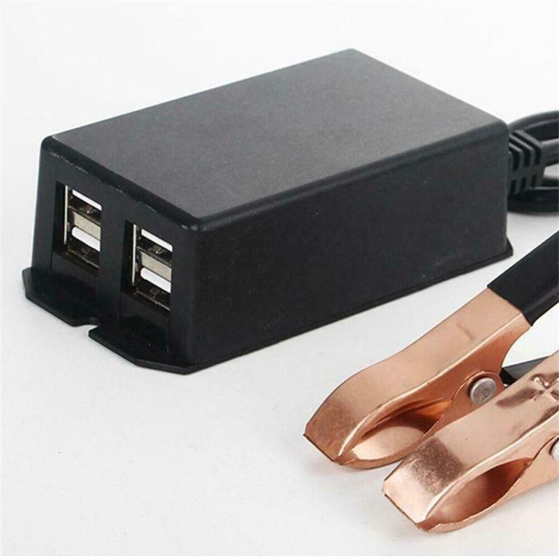 Motorcycle Battery Clip Mobile Phone Charger 4-in-1 Usb Fast Charging Adapter For Speakers Led