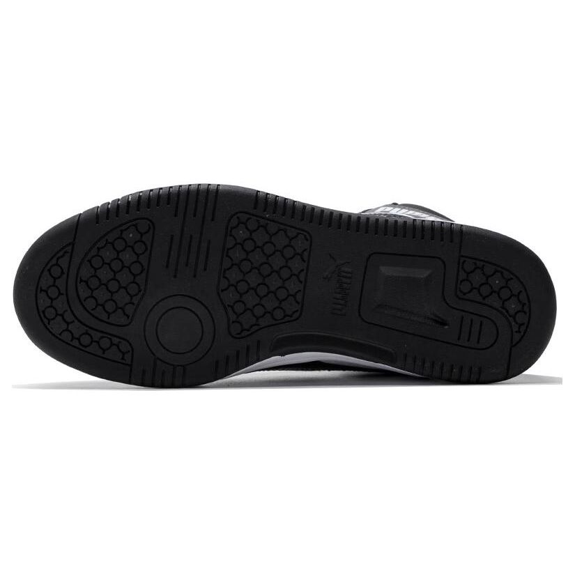 Puma Кроссовки Rebound V6 392326-03 Белые/Черные/Теневые Серые Унисекс Средней Высоты Ретро Баскетбольные