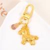 Chinese Style Horse Key Ring Gold Zodiac Pony Bag Pendant Retro Gold Pony Keychain  Birthday Gift