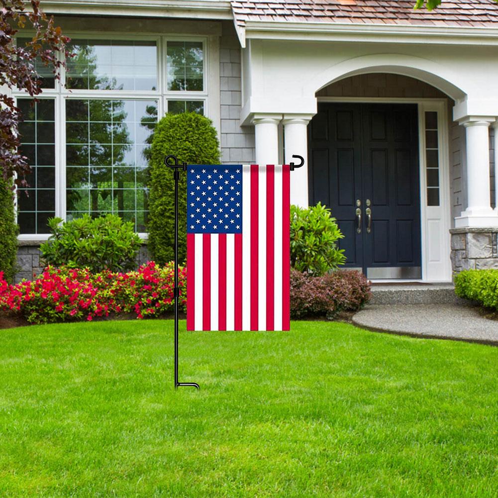 Подставка для садового флага, подставка для садового флага с зажимом и фиксатором, держатель для дворового флага, металлический флагшток для садового газона на открытом воздухе