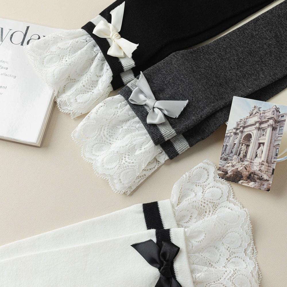 Ribbon Bow Stockings College Style Warm Socks Fashion Long Socks  Autumn Winter