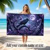 Floral Garden Theme Soft Beach Towel Personalized Custom Name Text Towel Portable for Beach Pool Travel