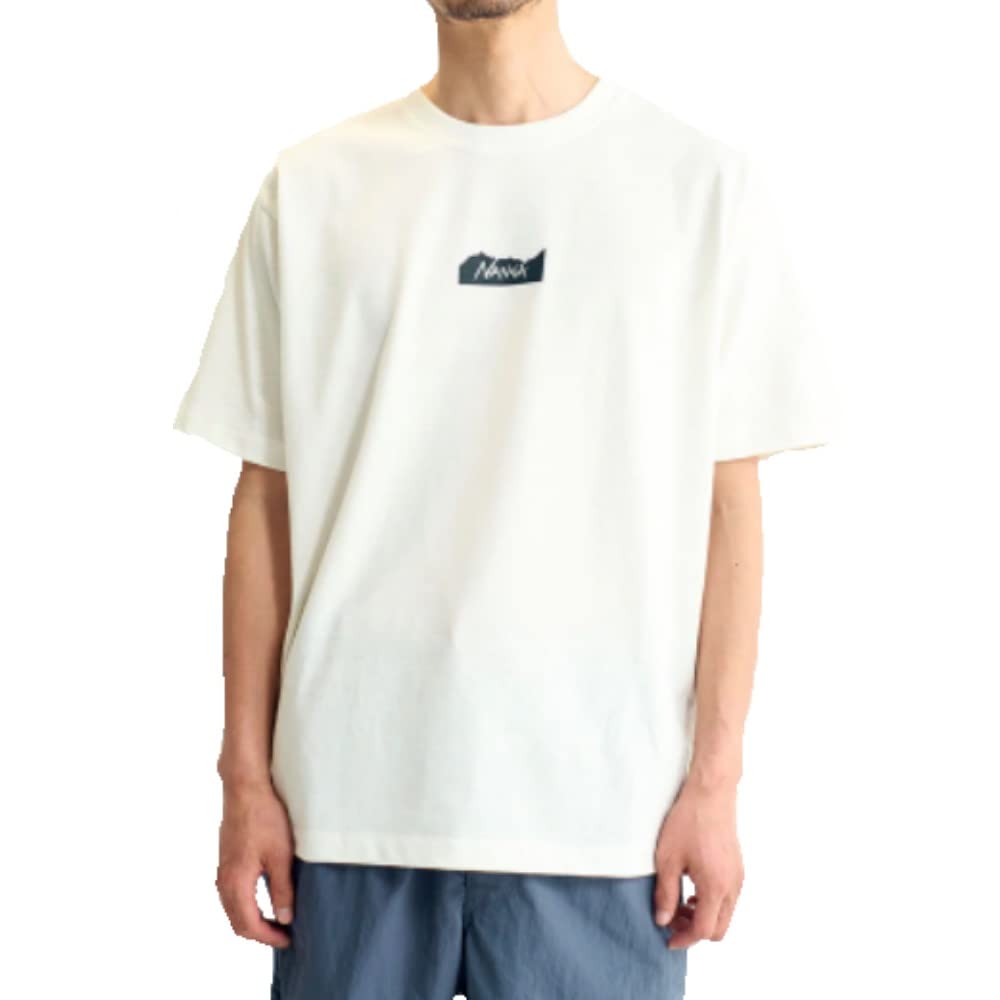 NANGA ECO HYBRID MT LOGO TEE Short Sleeve Size M T-Shirt, White,