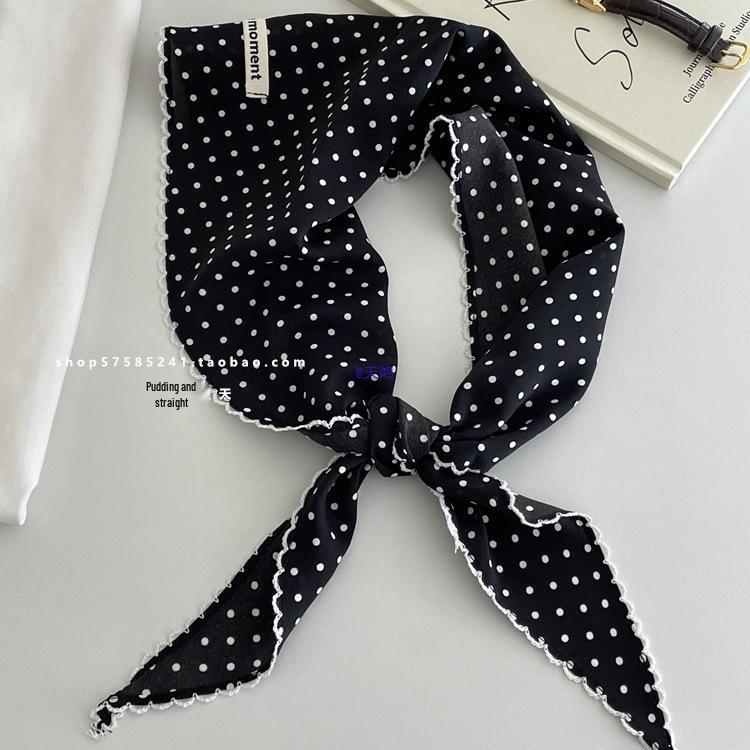 Lightweight Blue Striped Silk Bandana: Versatile Headband & Neck Scarf for Spring, Summer, Autumn.