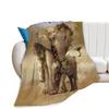 Cute Elephant Print Throw Blanket African Animals Warm Cozy Flannel Home Decor Colorful Dreamy Bubbles Pattern