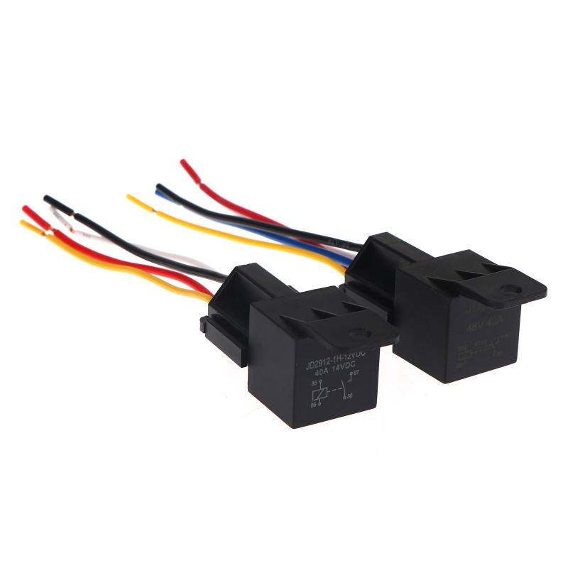 New 12V 24V 36V 48V 60V 72V 4Pin 5Pin 40A Automotive Relay With Interlocking Socket Heavy Duty For Truck Car Van Moto Boat Relay Relays 5