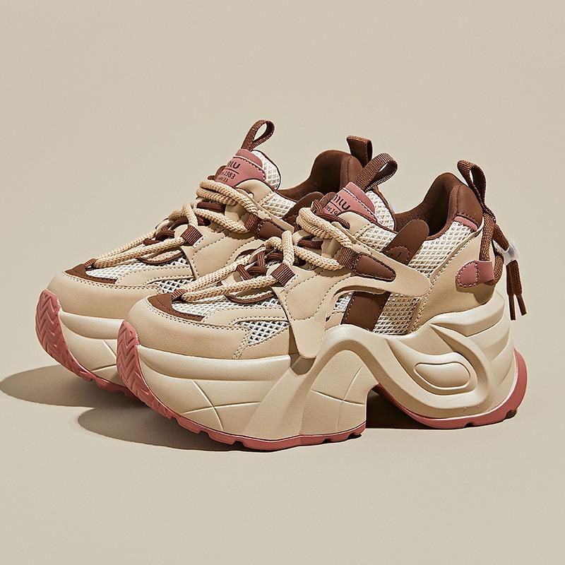 Женские универсальные дышащие повседневные туфли на толстой подошве с увеличением роста весна-лето спортивная обувь для детей высокая ценность