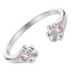 Silver Universal Ring with Crystal Paws, Silver 925