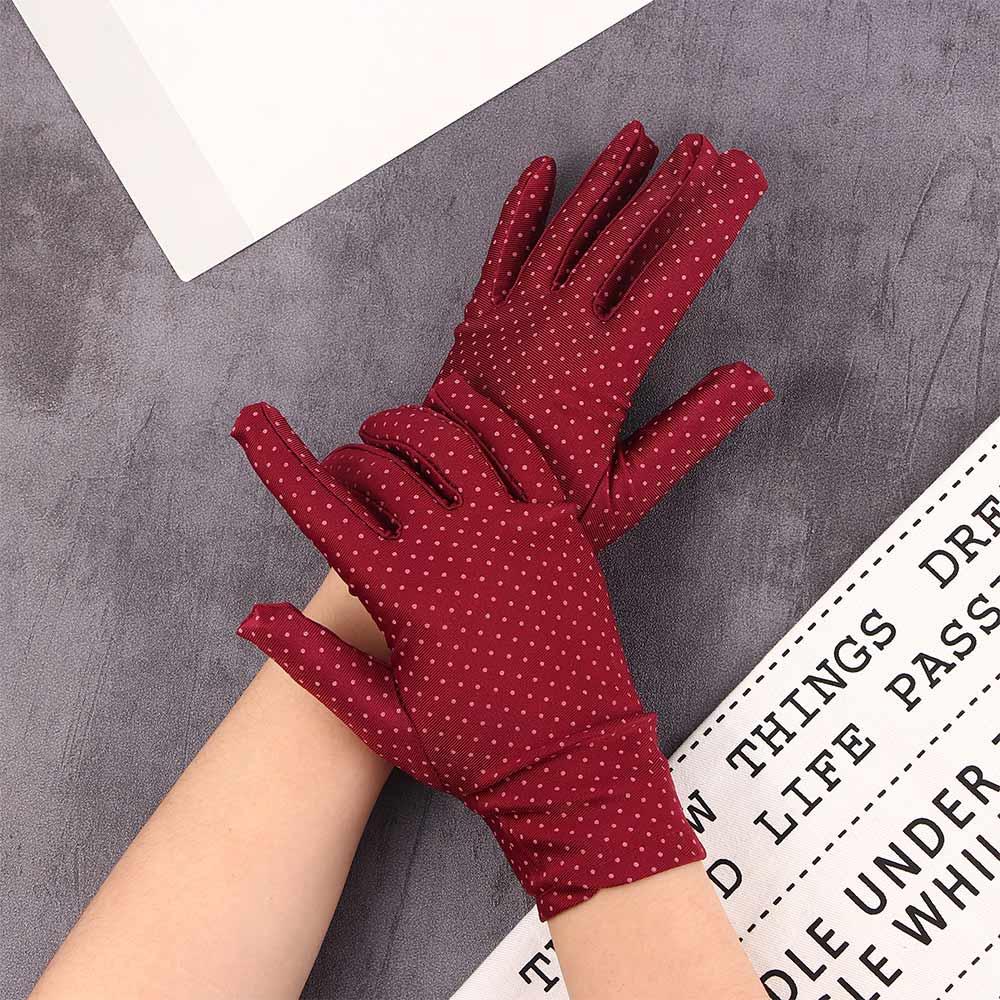 Fashion 1Pair Summer Spring Anti-UV Elastic Sunscreen Dots Gloves Driving Gloves Women Gloves
