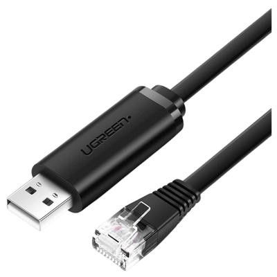 Консольный кабель Ugreen Cm204, USB - RJ45 для сетевых устройств, 1,5 м (Черный)