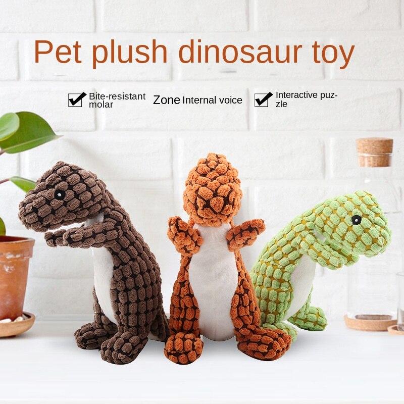 Большой динозавр, товары для домашних животных, плюшевая игрушка, устойчивая к укусам собак, шлифовальная звуковая игрушка, чистка зубов и поглощение запаха.