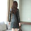Plus Velvet Leather Trench Coat with Autumn Winter Double-coat Western Collar Imitation Sheepskin Coat for Women
