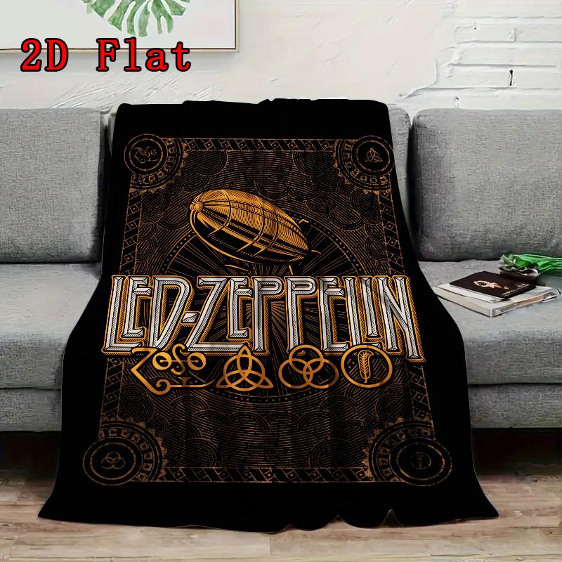 Vintage Zeppelin 2D Flat Pattern Flannel Blanket High quality All Seasons Warmth and Comfort Perfect for Christmas Gifts.MMT0918221
