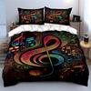 Colorful musical notes motif. Bedding sets Duvet cover sets Duvet covers Pillowcases(1 * Duvet Cover 2 * Pillowcases without duvet insert)