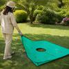 Foldable Garden Ground Cover Landscape Pruning Tarp with Hole, Metal Buckles, Waterproof Waste Tarp, Durable PE Leaf Disposal Mat Tree Bush